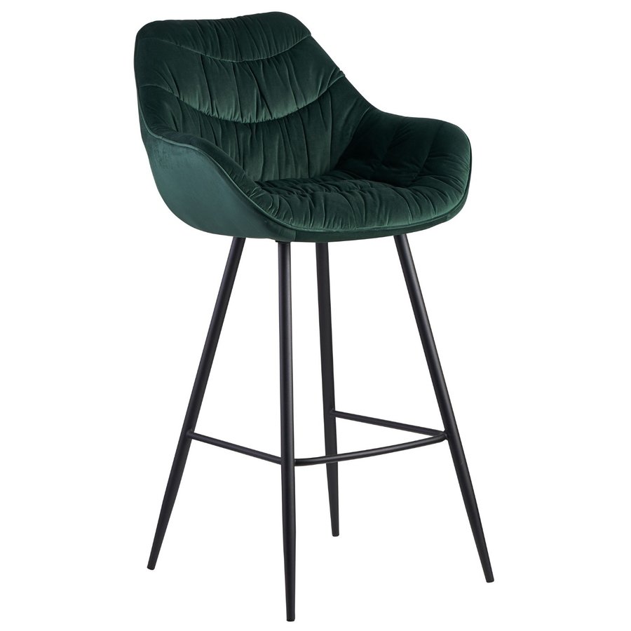 3x Kalmar Velvet Barstoel Groen 3x Kalmar Velvet Barstoel Groen