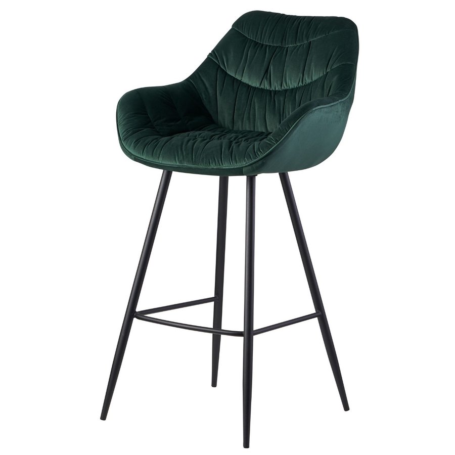 3x Kalmar Velvet Barstoel Groen 3x Kalmar Velvet Barstoel Groen