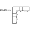 Zwart Glas 90° Hoek Kledingkast 8 Deurs