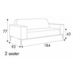 Ville 2-Zits 184 cm Bank Ville 2-Zits 184 cm Bank
