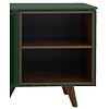 Plain Dressoir 1-Deur en 3-Lades Groen/Walnoot