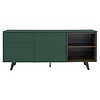 Plain Dressoir 1-Deur en 3-Lades Groen/Walnoot