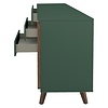 Plain Dressoir Groot 210 cm Groen/Walnoot