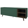 Plain Dressoir Groot 210 cm Groen/Walnoot