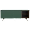 Plain Dressoir Groot 210 cm Groen/Walnoot