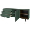 Plain Dressoir Groot 210 cm Groen/Walnoot