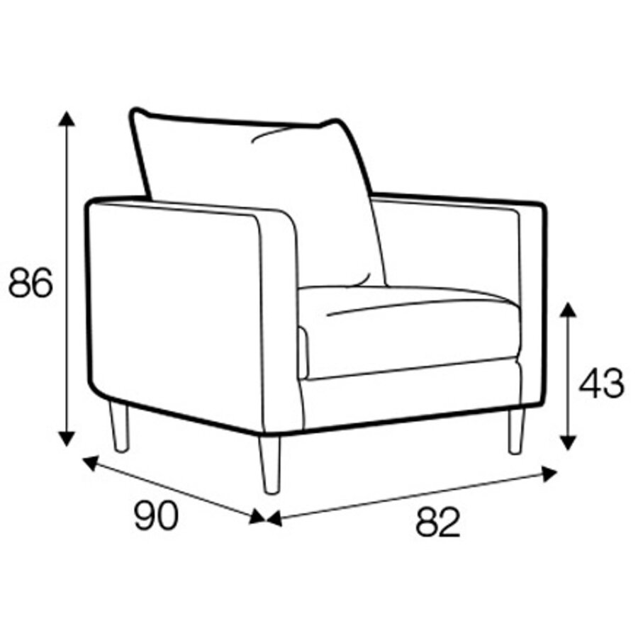 Sally Fauteuil Lichtbeige / Eiken Poten Sally Fauteuil Lichtbeige / Eiken Poten