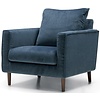 Sally Fauteuil Blauw / Walnoot Poten