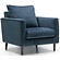 Sally Fauteuil Blauw / Walnoot Poten