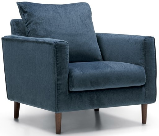 Sits Sally Fauteuil Blauw / Walnoot Poten