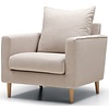 Sally Fauteuil Lichtbeige / Eiken Poten