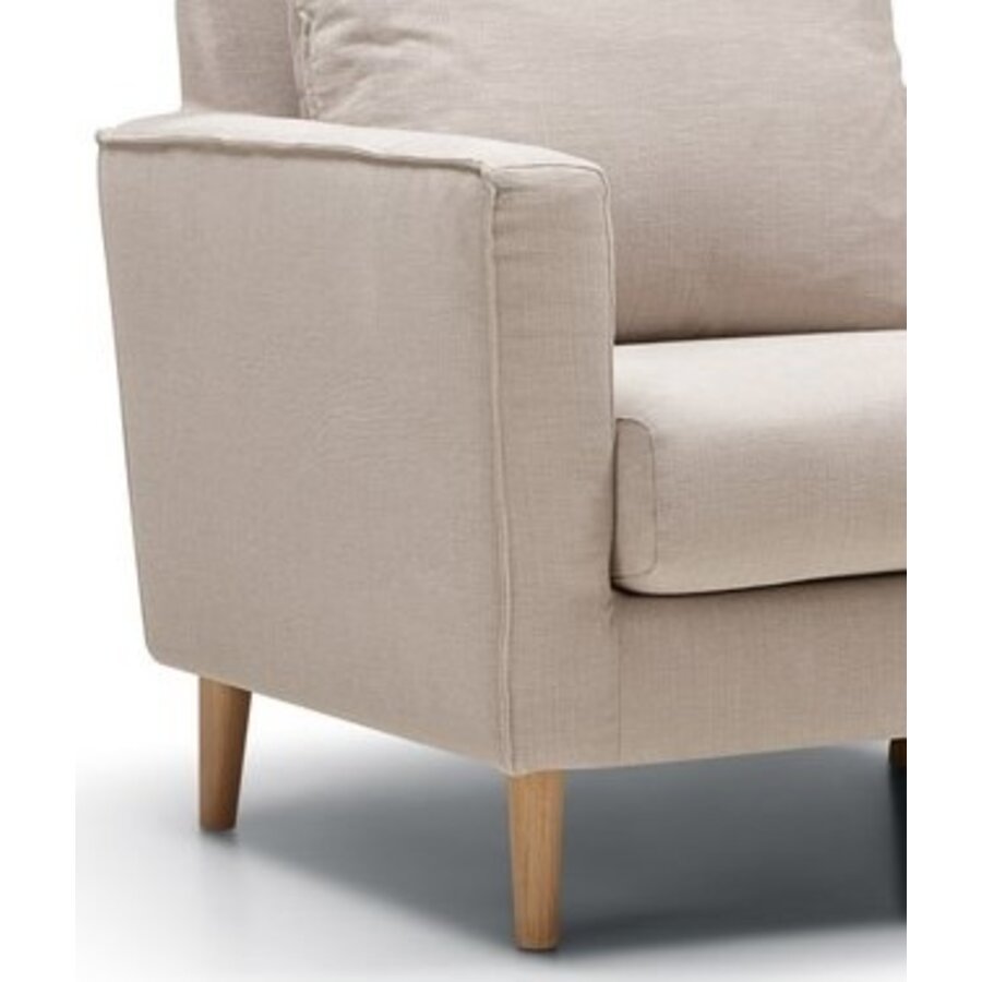 Sally Fauteuil Lichtbeige / Eiken Poten Sally Fauteuil Lichtbeige / Eiken Poten