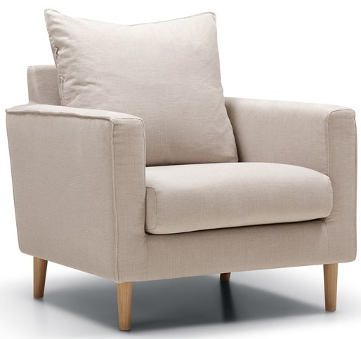 Sits Sally Fauteuil Lichtbeige / Eiken Poten