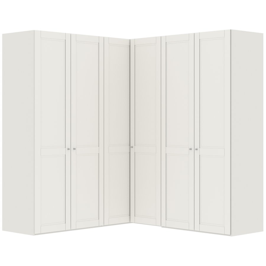 Landhuis Wit 90° Hoek Kledingkast 6 Deurs Landhuis Wit 90° Hoek Kledingkast 6 Deurs