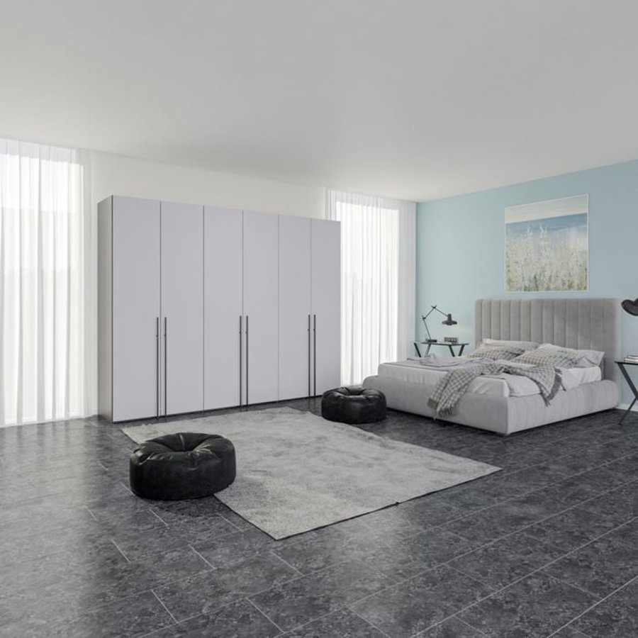 Lichtgrijs 90° Hoek Kledingkast 7 Deurs Lichtgrijs 90° Hoek Kledingkast 7 Deurs