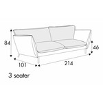 Hugo 3-Zits 214 cm Bank Hugo 3-Zits 214 cm Bank