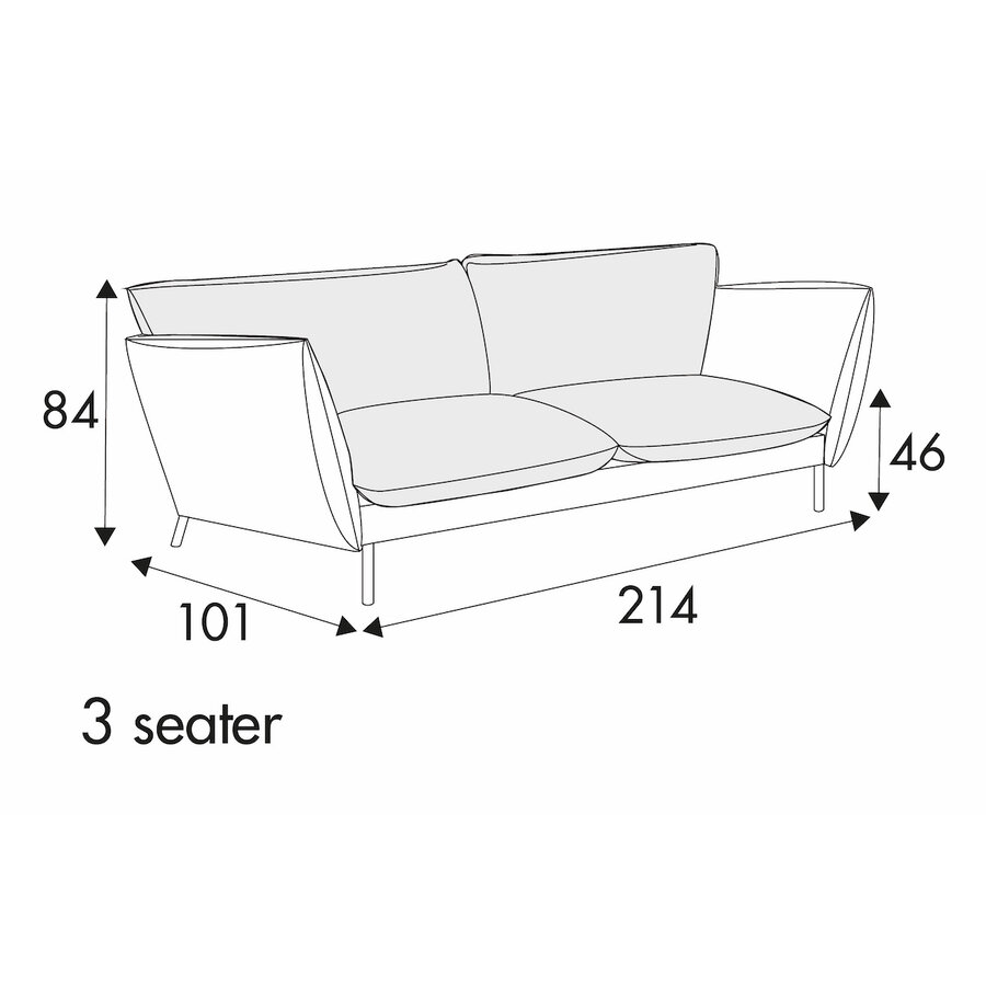 Hugo 3-Zits 214 cm Bank Hugo 3-Zits 214 cm Bank