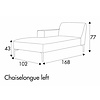 Paul Chaise Longue 102 x 168 cm Rechts/Links