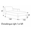 Paul Chaise Longue 102 x 168 cm Rechts/Links