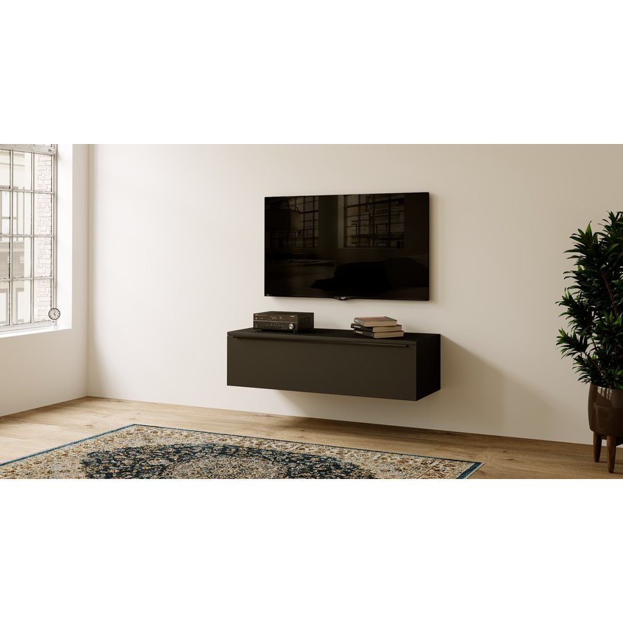 Levana Turin Zwart 120 cm TV Wandmeubel Levana Turin Zwart 120 cm TV Wandmeubel