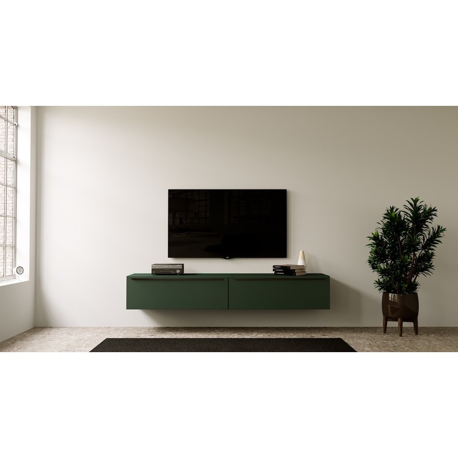 Levana Soft Pro Groen 243 cm TV Wandmeubel Levana Soft Pro Groen 243 cm TV Wandmeubel