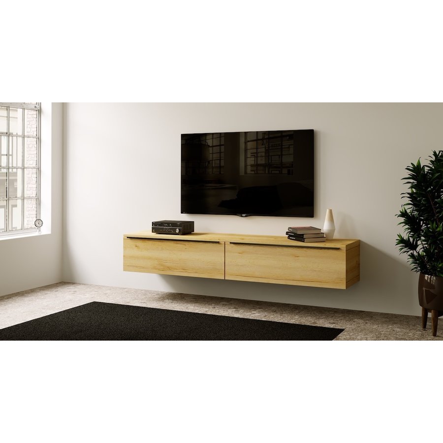 Levana Trendy Eiken 160 cm TV Wandmeubel Levana Trendy Eiken 160 cm TV Wandmeubel
