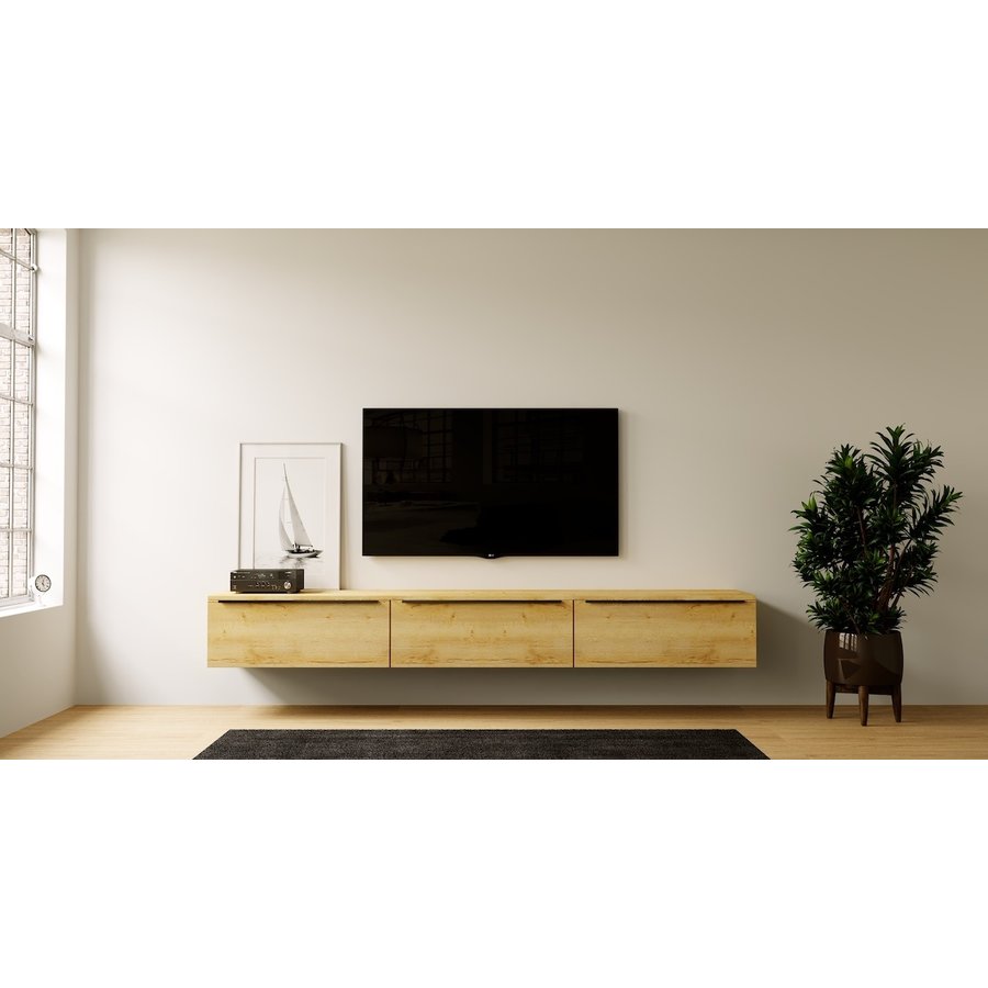 Levana Trendy Eiken 300 cm TV Wandmeubel Levana Trendy Eiken 300 cm TV Wandmeubel