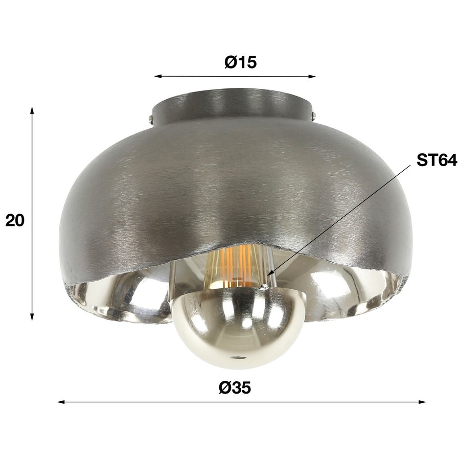 Mirror Plafondlamp met Reflectorkap Ø35 Mirror Plafondlamp met Reflectorkap Ø35