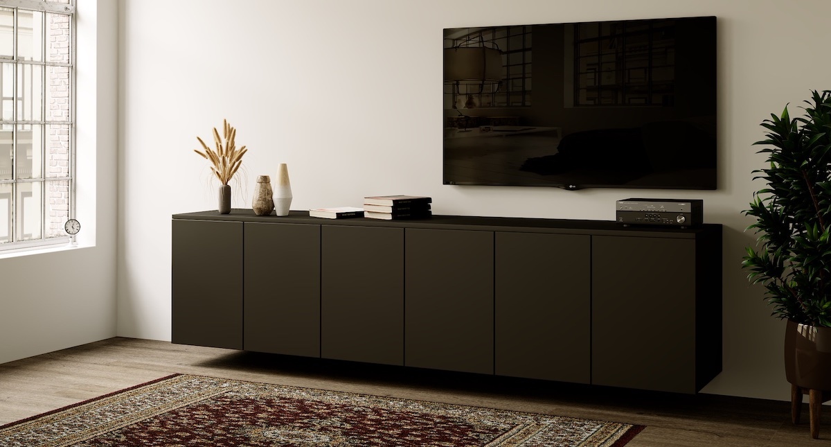 Artego Design Neve Turin 300 cm Zwevend Dressoir Zwart