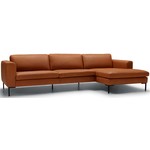 Sits Elton 3-Zits + Chaise Lounge Leer Cognac Rechts/Links
