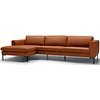 Elton 3-Zits + Chaise Lounge Leer Cognac Rechts/Links