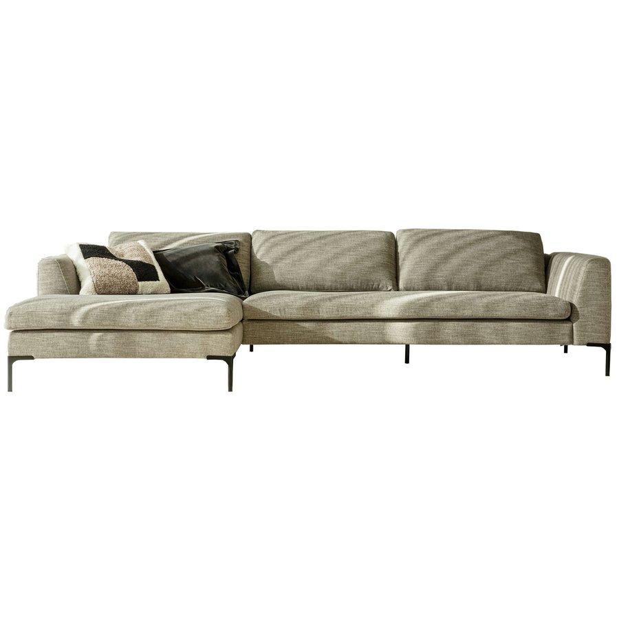 Elton 3-Zits + Wide Chaise Lounge Grijs Beige Rechts/Links