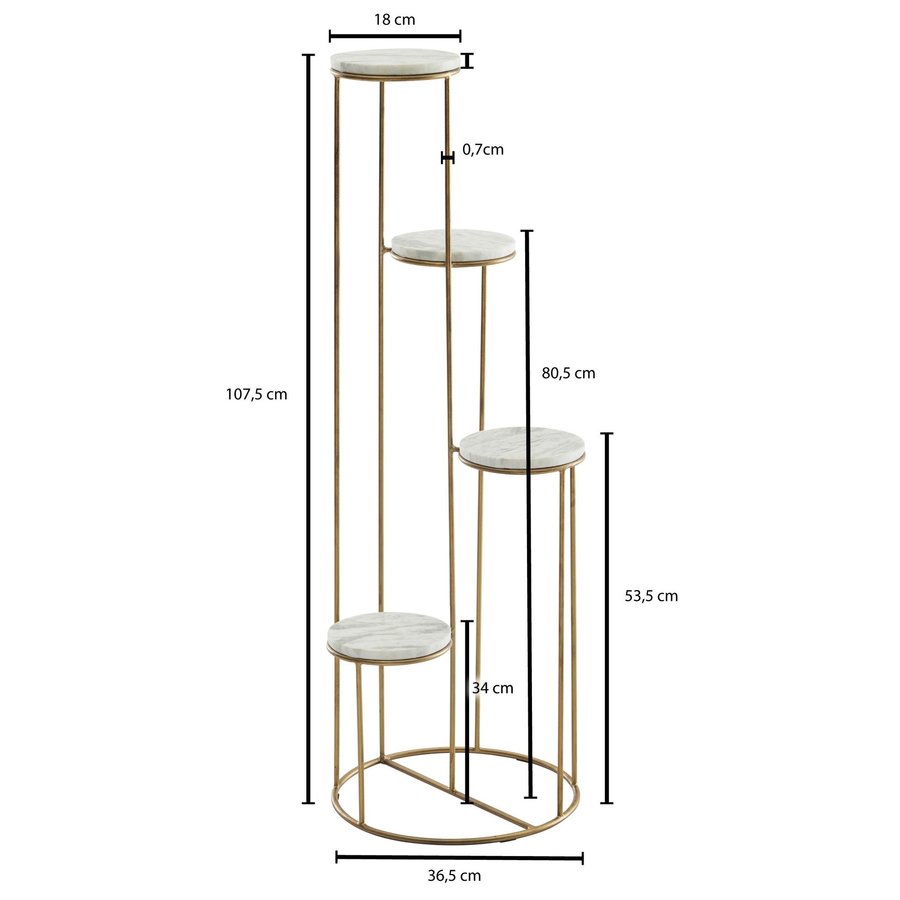 Runder Plantentafel Marmer / Goud Runder Plantentafel Marmer / Goud