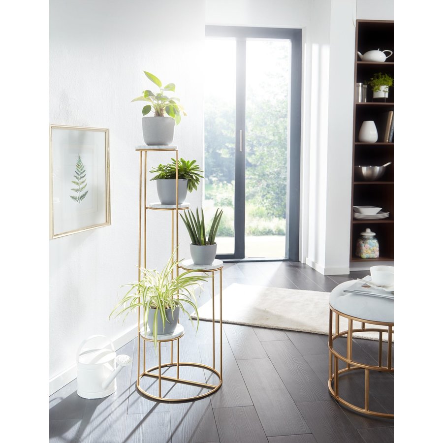 Runder Plantentafel Marmer / Goud Runder Plantentafel Marmer / Goud