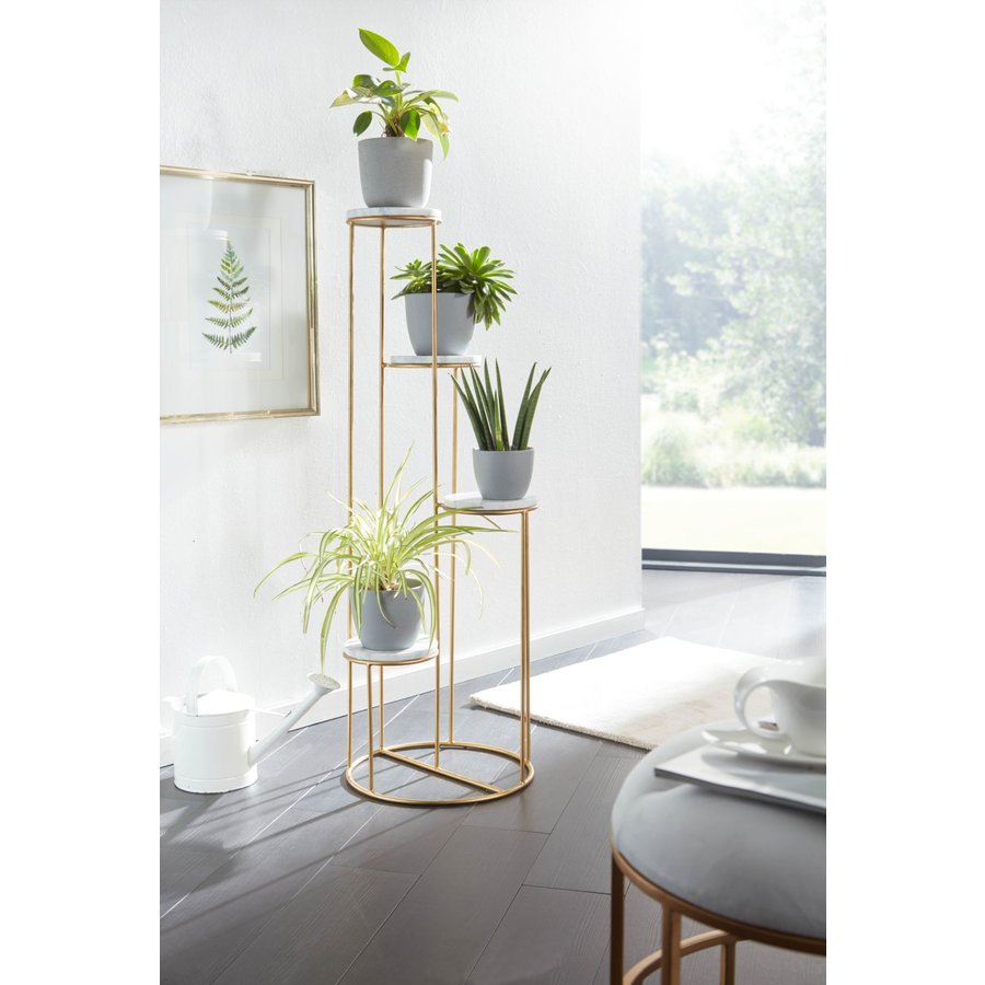 Runder Plantentafel Marmer / Goud Runder Plantentafel Marmer / Goud