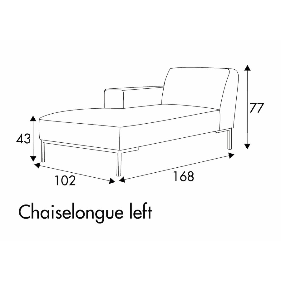 Ville Chaise Longue 102 x 168 cm Rechts/Links Ville Chaise Longue 102 x 168 cm Rechts/Links