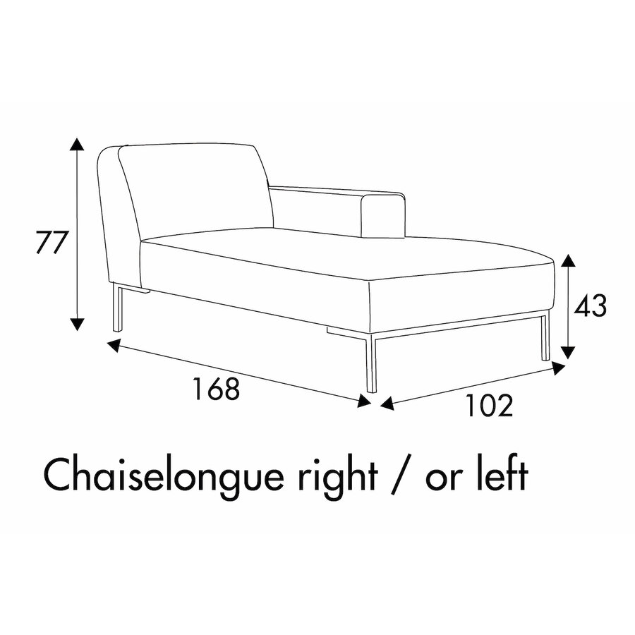 Ville Chaise Longue 102 x 168 cm Rechts/Links Ville Chaise Longue 102 x 168 cm Rechts/Links