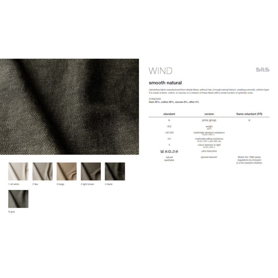 Sits Wind Gebroken Wit Stof Sits Wind Gebroken Wit Stof