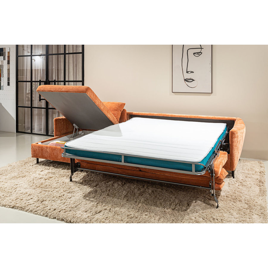 Frances 3-Zits + Chaise Lounge Slaapbank Rust Rechts/Links Frances 3-Zits + Chaise Lounge Slaapbank Rust Rechts/Links