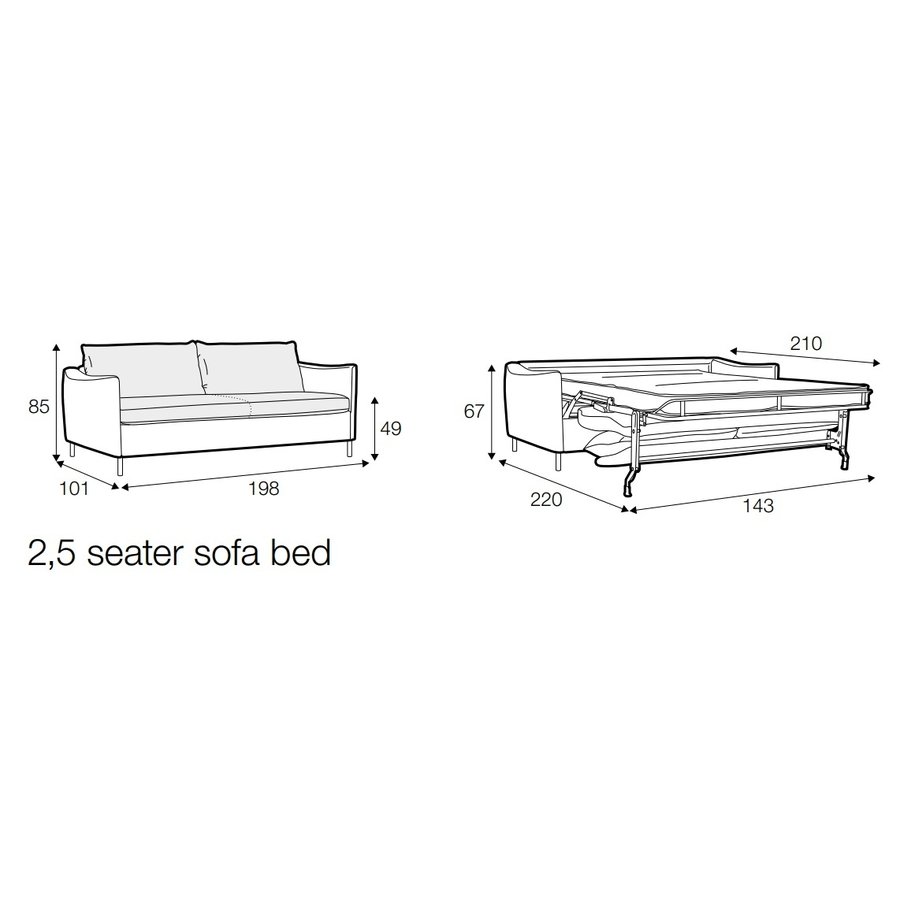 Frances 2.5-Zits Slaapbank Caramel Velvet Frances 2.5-Zits Slaapbank Caramel Velvet