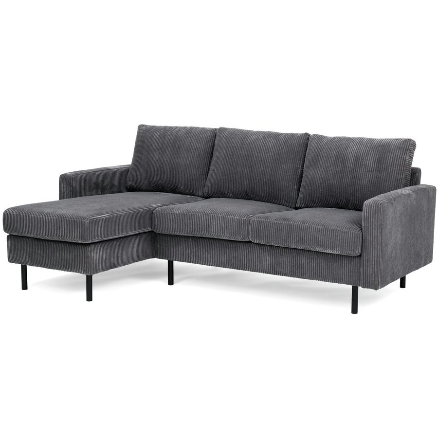 Ralph 3-zits Bank + Chaise Longue Antraciet Rechts/Links Ralph 3-zits Bank + Chaise Longue Antraciet Rechts/Links