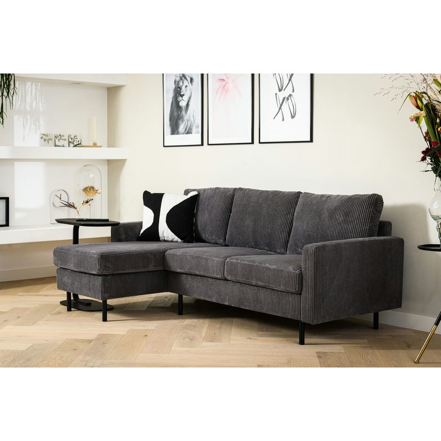 Ralph 3-zits Bank + Chaise Longue Antraciet Rechts/Links Ralph 3-zits Bank + Chaise Longue Antraciet Rechts/Links