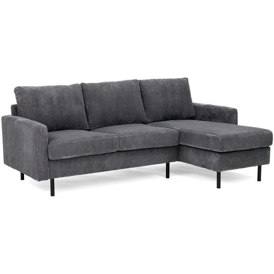 Ralph 3-zits Bank + Chaise Longue Antraciet Rechts/Links Ralph 3-zits Bank + Chaise Longue Antraciet Rechts/Links