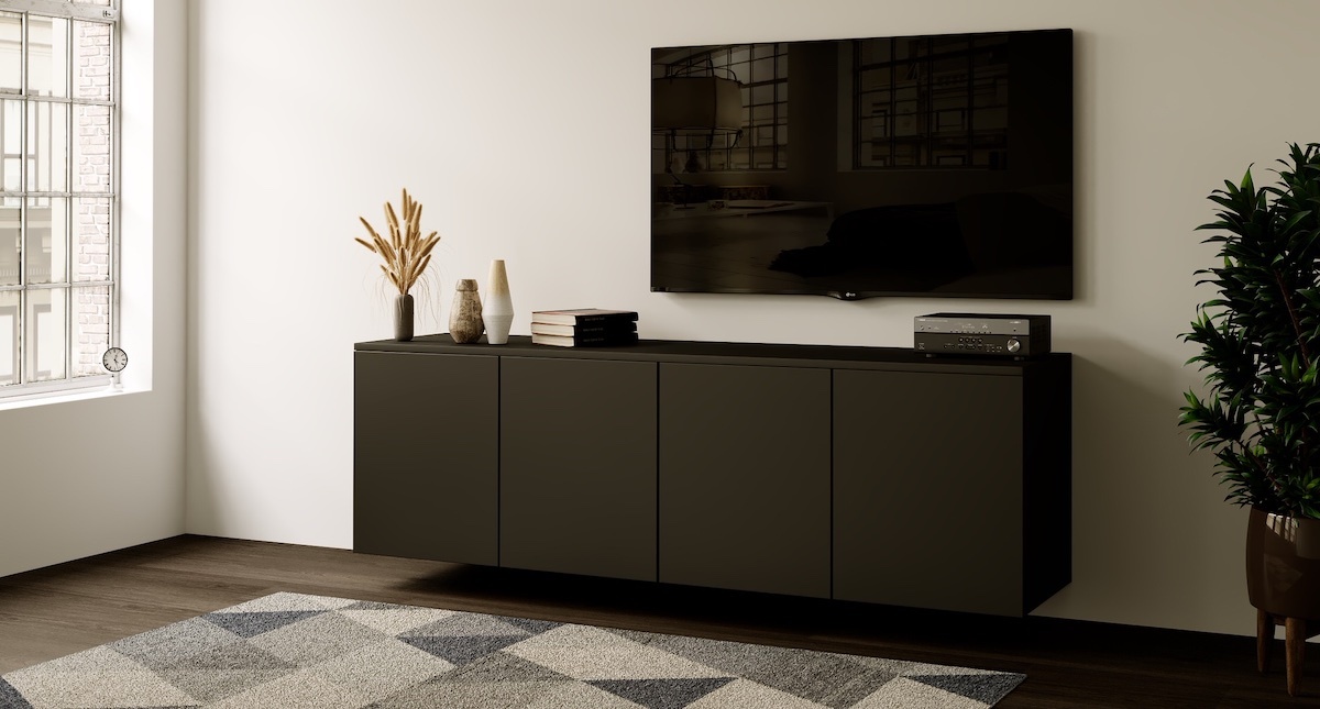 Neve Turin 180 cm Zwevend Dressoir Zwart