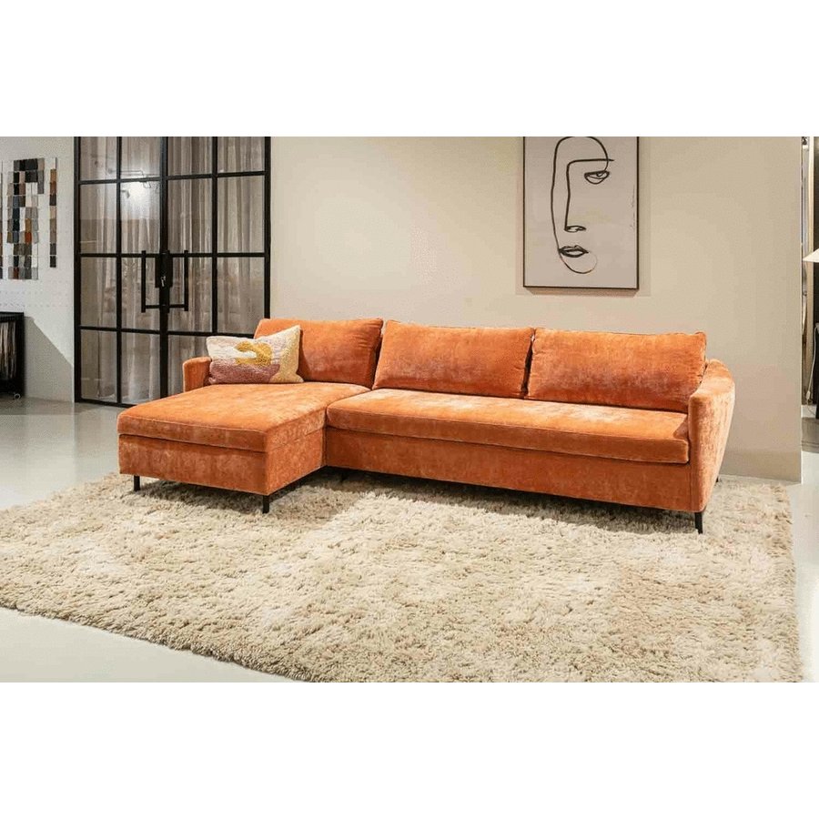 Frances 3-Zits + Chaise Lounge Slaapbank Rust Rechts/Links Frances 3-Zits + Chaise Lounge Slaapbank Rust Rechts/Links