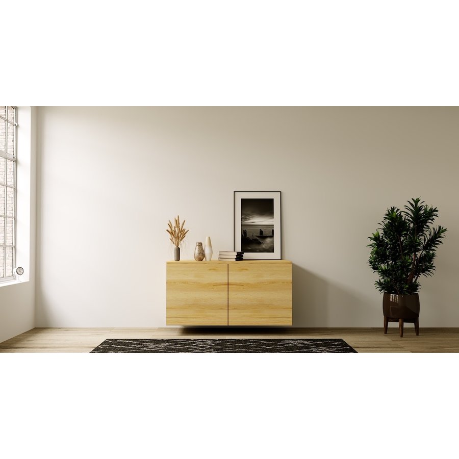 Neve Trendy 120 cm Zwevend Dressoir Eiken Neve Trendy 120 cm Zwevend Dressoir Eiken