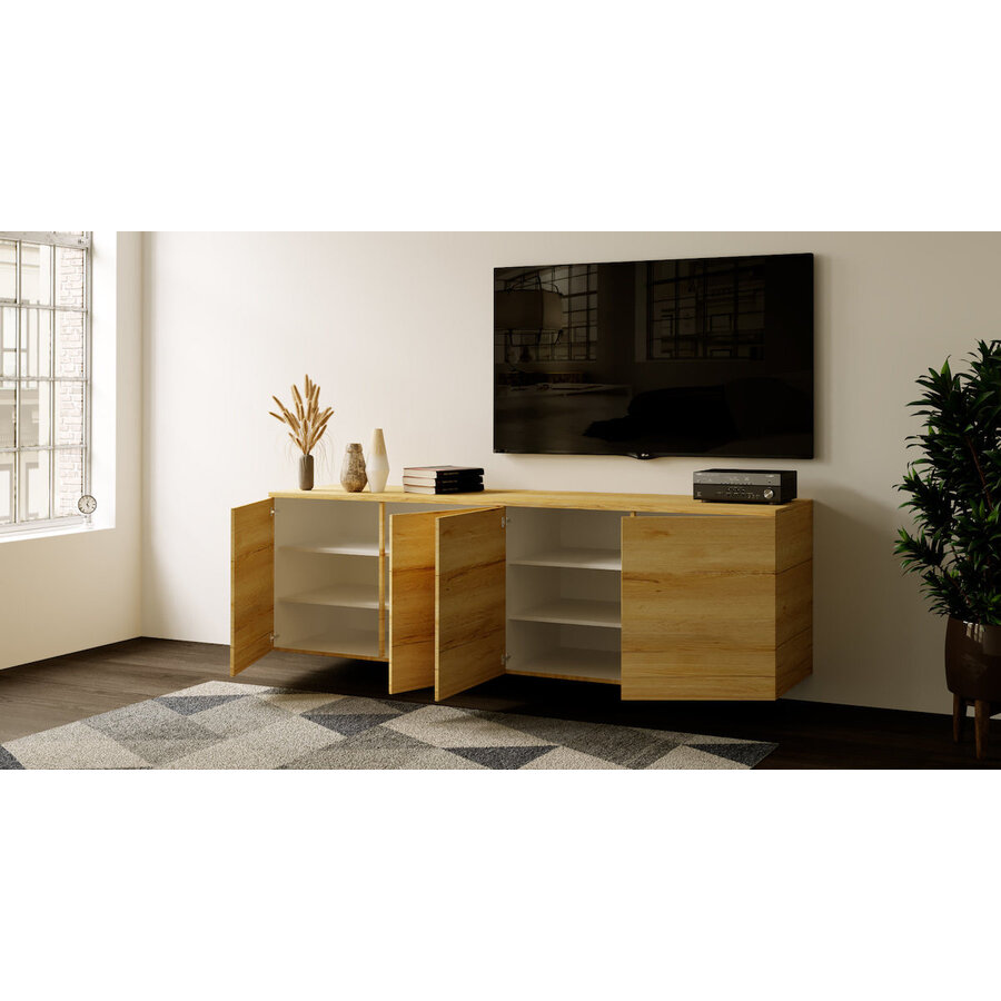Neve Trendy 180 cm Zwevend Dressoir Eiken Neve Trendy 180 cm Zwevend Dressoir Eiken