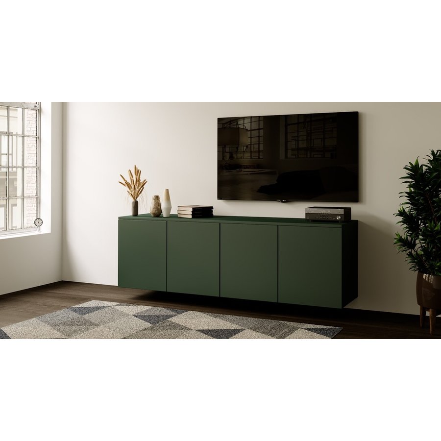 Neve Soft Pro 163 cm Zwevend Dressoir Groen Neve Soft Pro 163 cm Zwevend Dressoir Groen
