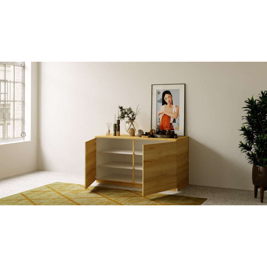 Elva Trendy 123 cm Dressoir Eiken Elva Trendy 123 cm Dressoir Eiken