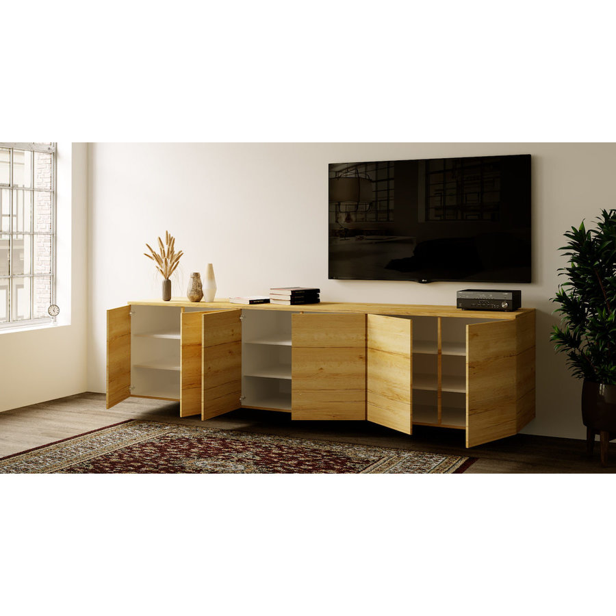 Neve Trendy 300 cm Zwevend Dressoir Eiken Neve Trendy 300 cm Zwevend Dressoir Eiken